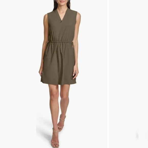 Calvin Klein Sleeveless Drawstring Waist Sheath Dress Size 16 - Picture 9 of 9